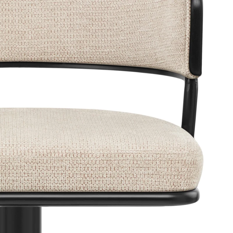 Tabouret de bar Tissu - Alexa Crème