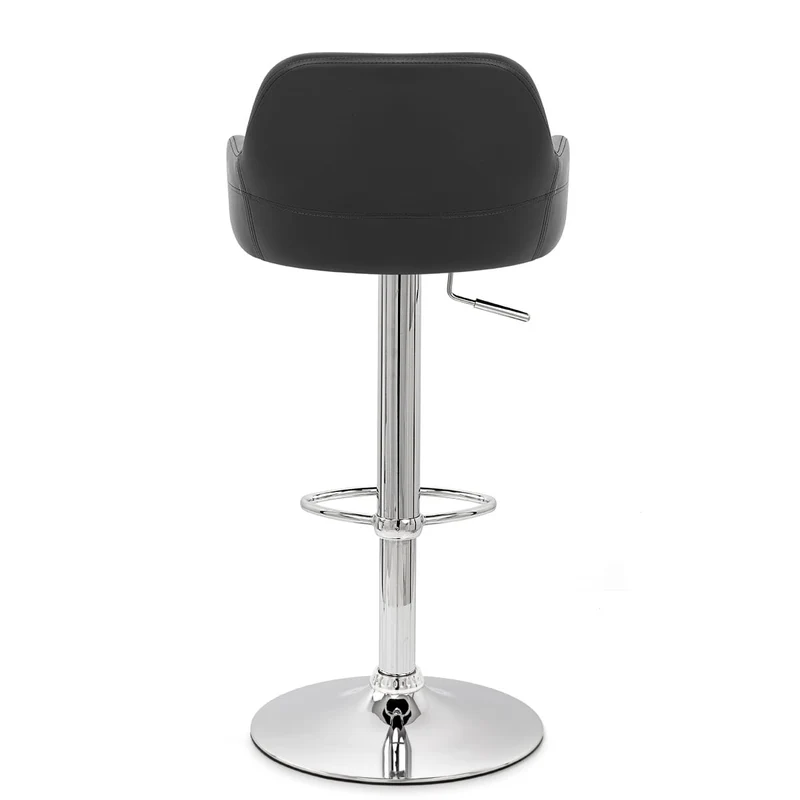 Chaise de Bar Faux Cuir Chrome - Sassi Noir