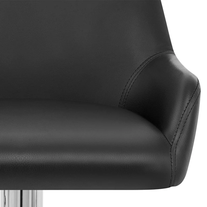 Chaise de Bar Faux Cuir Chrome - Sassi Noir