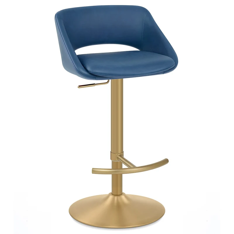 Tabouret de Bar Metal Doré - Tulsa Bleu