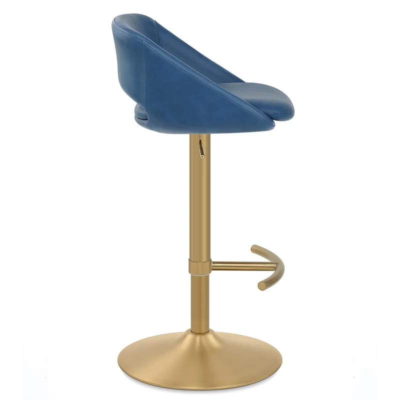 Tabouret de Bar Metal Doré - Tulsa Bleu