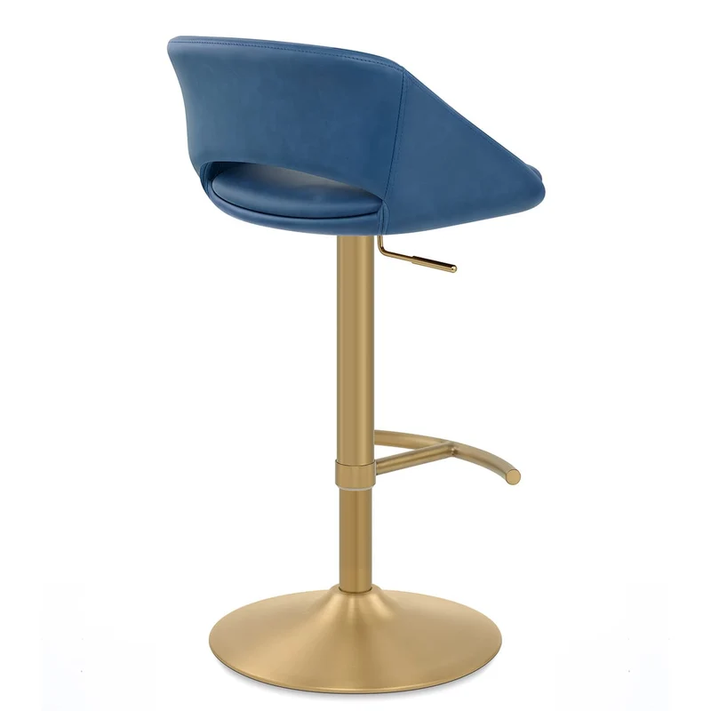 Tabouret de Bar Metal Doré - Tulsa Bleu