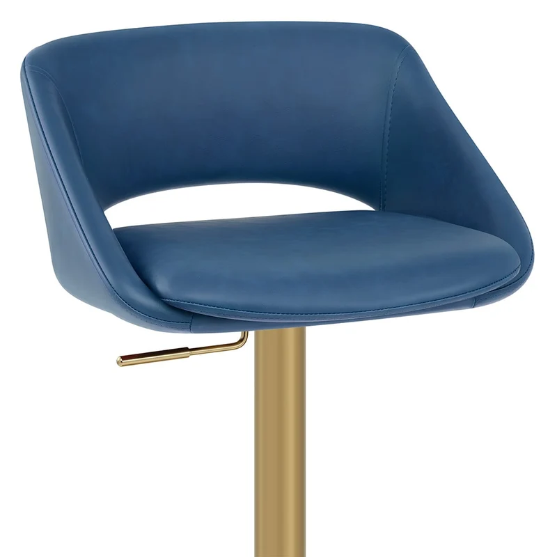 Tabouret de Bar Metal Doré - Tulsa Bleu