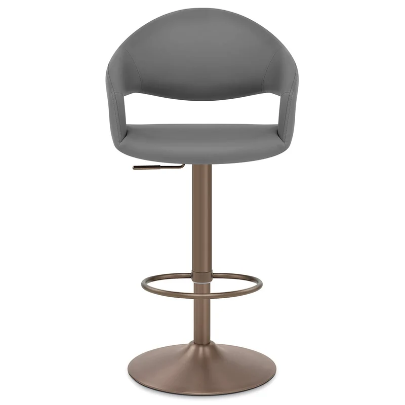 Tabouret de bar faux cuir - Washington Gris Foncé