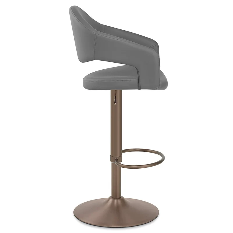 Tabouret de bar faux cuir - Washington Gris Foncé