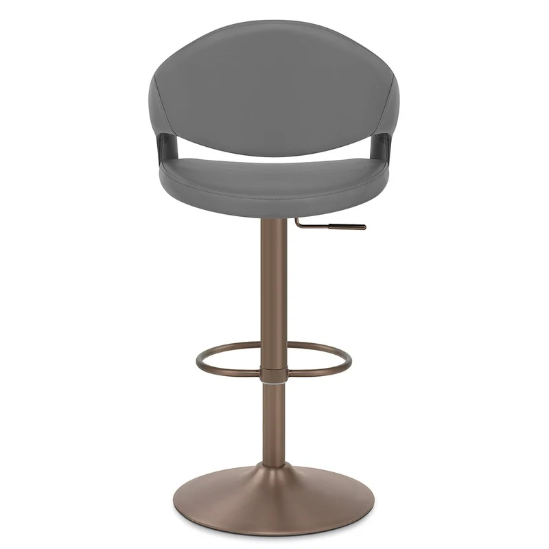 Tabouret de bar faux cuir - Washington Gris Foncé