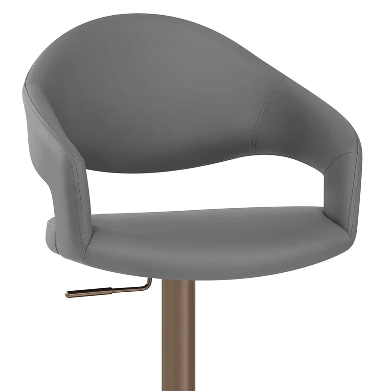 Tabouret de bar faux cuir - Washington Gris Foncé