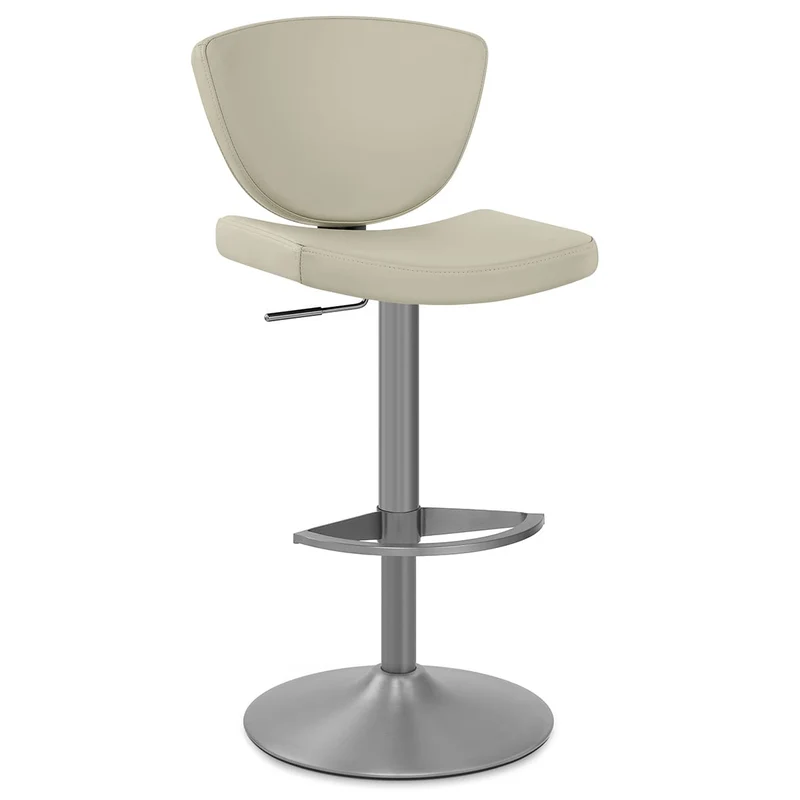 Tabouret de Bar Cuir Véritable - Pearl Taupe