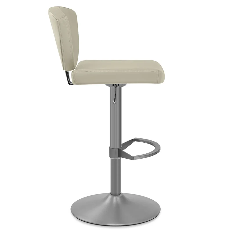 Tabouret de Bar Cuir Véritable - Pearl Taupe