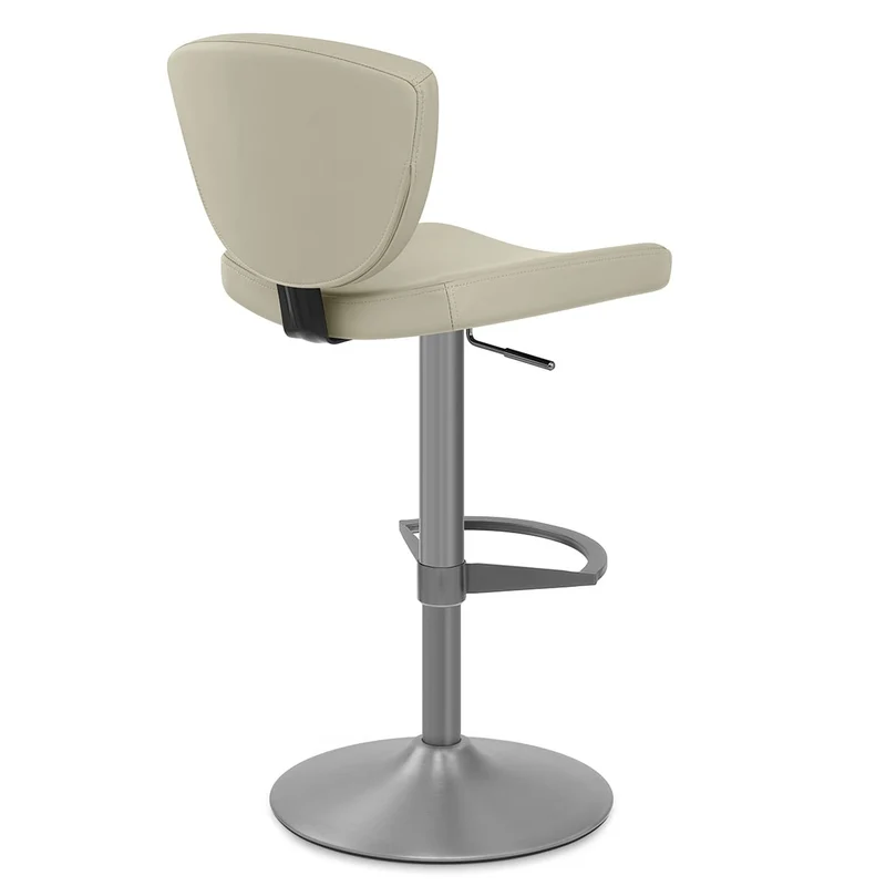 Tabouret de Bar Cuir Véritable - Pearl Taupe