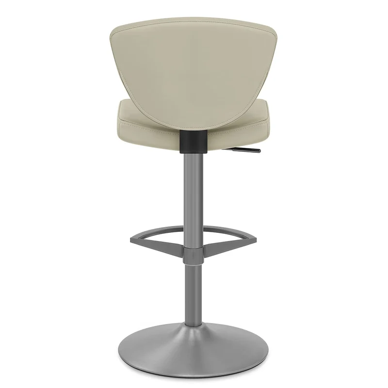 Tabouret de Bar Cuir Véritable - Pearl Taupe