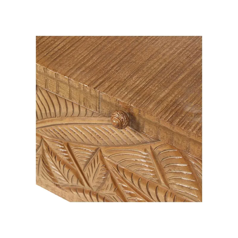Banc coffre sculpté en bois massif manguier - Floria