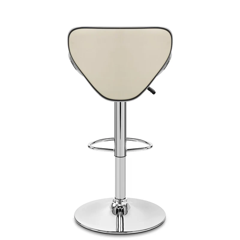 Chaise de Bar Faux Cuir Chrome - Félix Crème