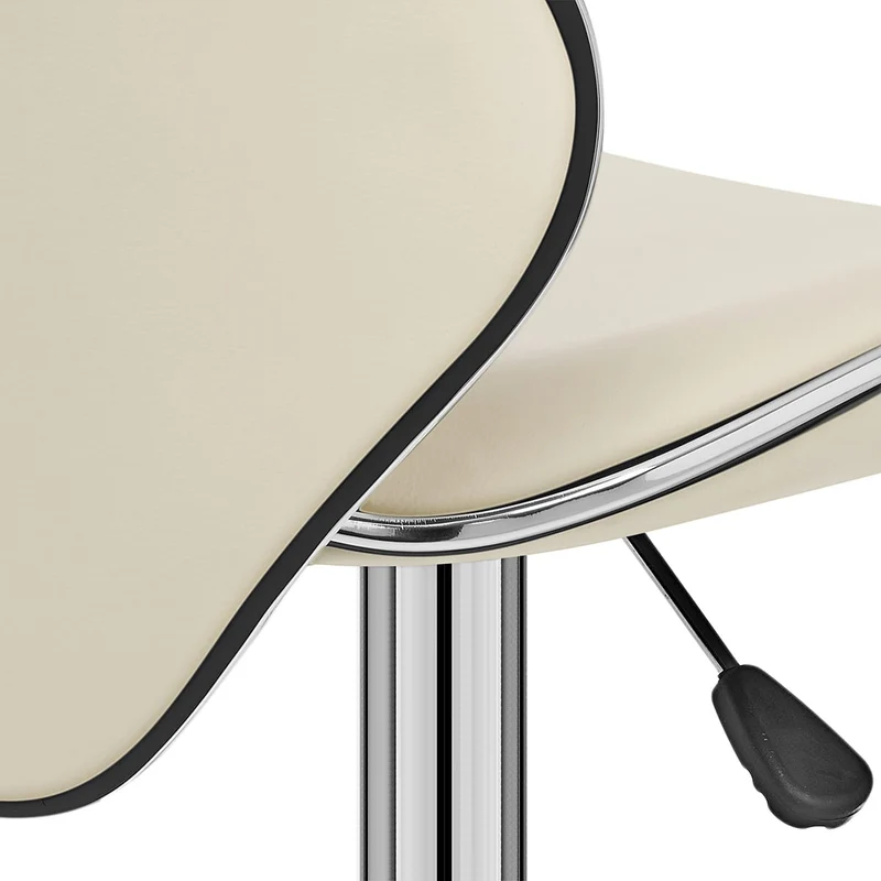 Chaise de Bar Faux Cuir Chrome - Félix Crème