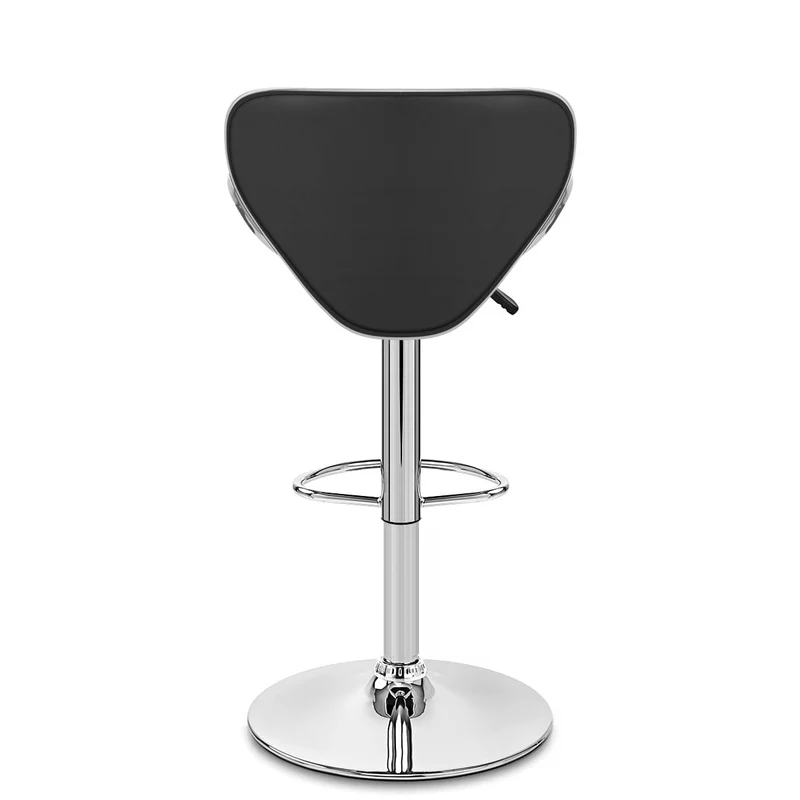 Chaise de Bar Faux Cuir Chrome - Félix Noir