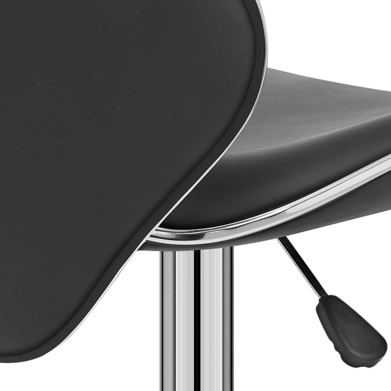 Chaise de Bar Faux Cuir Chrome - Félix Noir