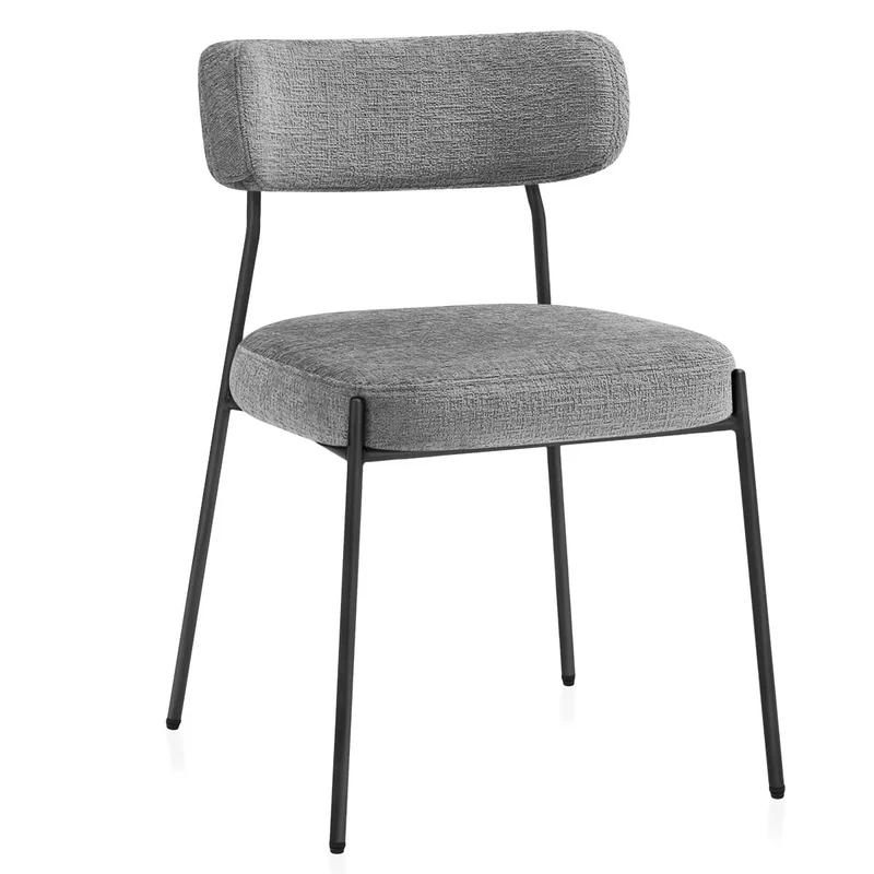 Chaise Tissu Noir - Diana Gris