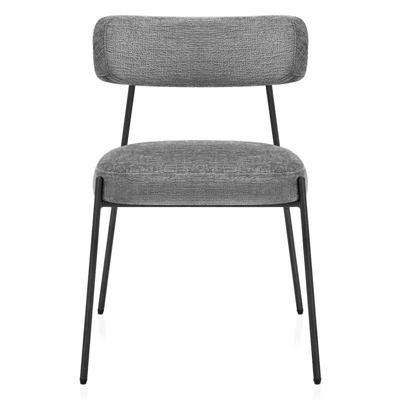 Chaise Tissu Noir - Diana Gris