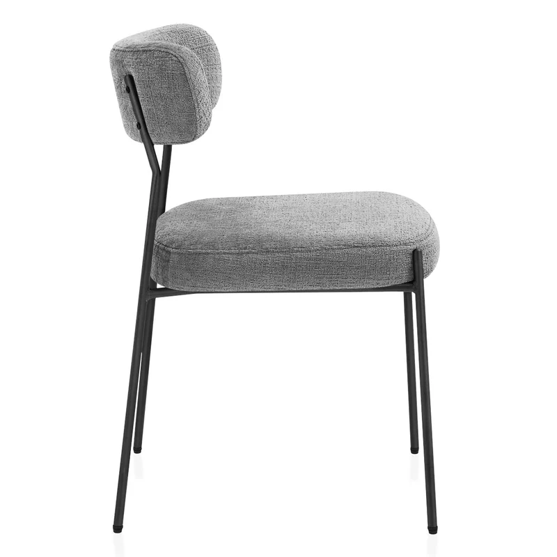 Chaise Tissu Noir - Diana Gris