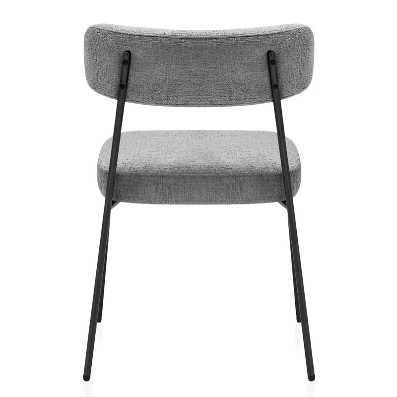 Chaise Tissu Noir - Diana Gris