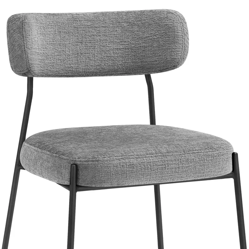 Chaise Tissu Noir - Diana Gris