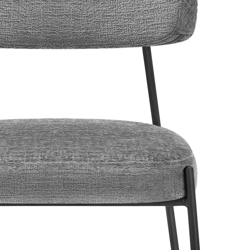 Chaise Tissu Noir - Diana Gris
