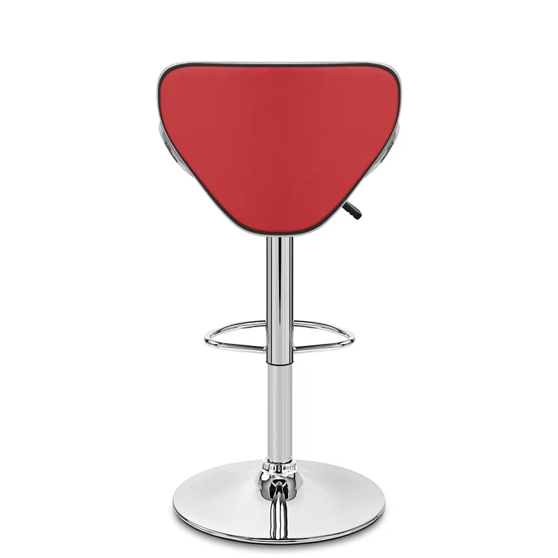 Chaise de Bar Faux Cuir Chrome - Félix Rouge