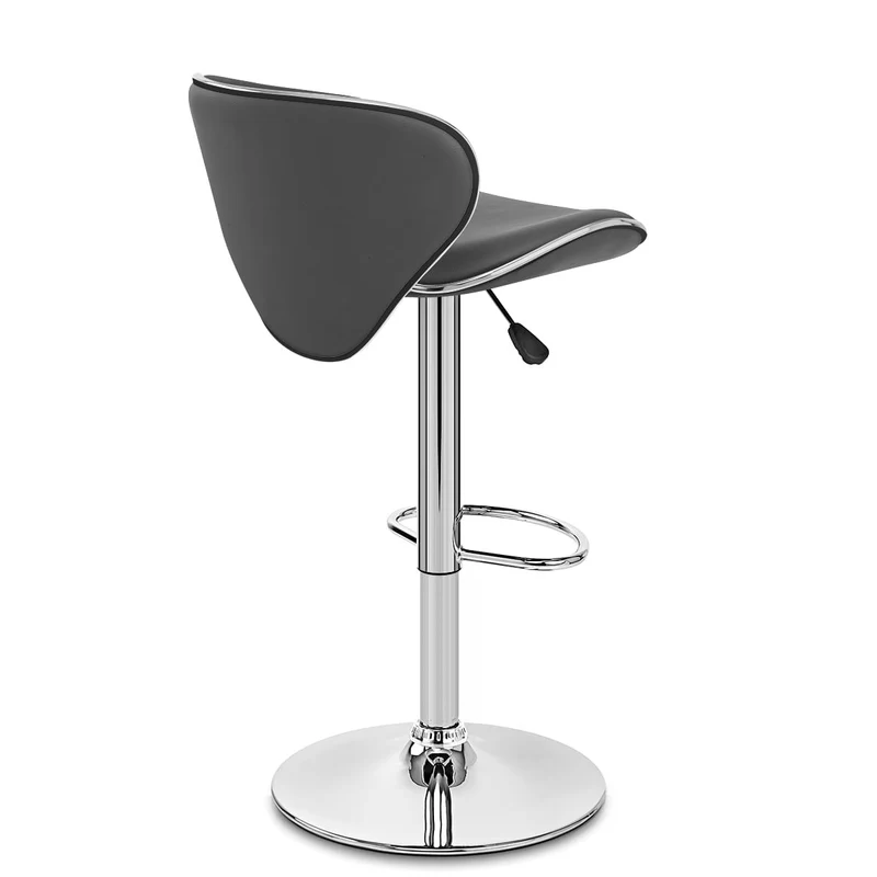 Chaise de Bar Faux Cuir Chrome - Félix Gris