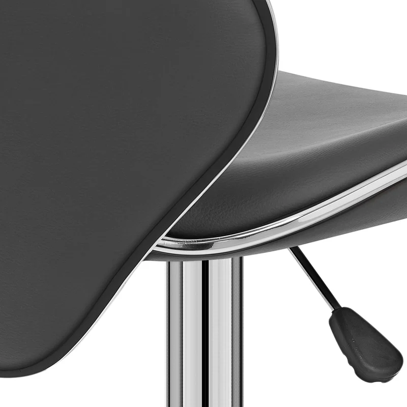 Chaise de Bar Faux Cuir Chrome - Félix Gris