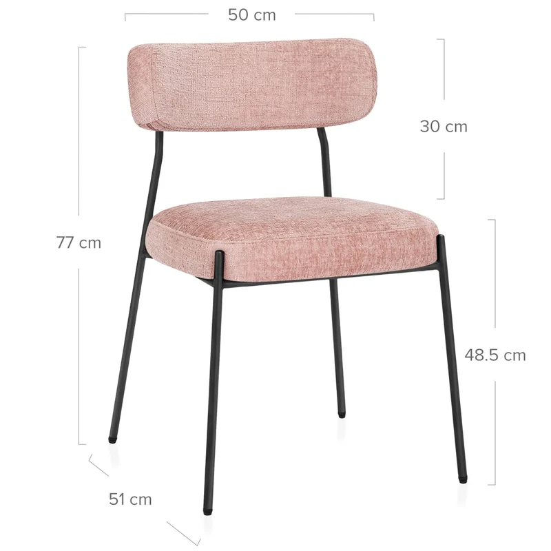Chaise Tissu Noir - Diana Rose