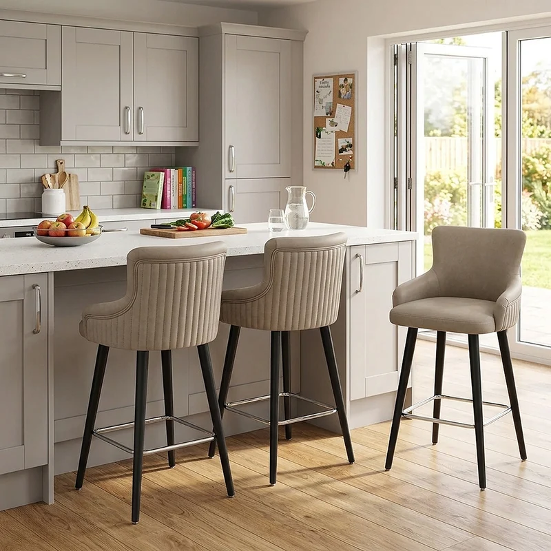 Tabouret Faux Cuir - Diablo Taupe