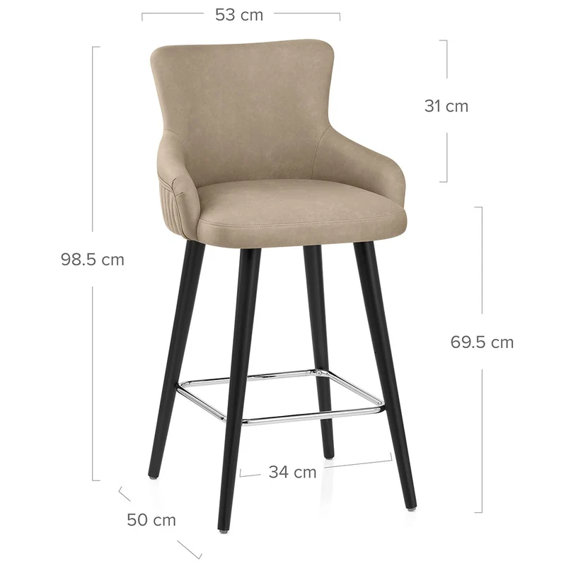 Tabouret Faux Cuir - Diablo Taupe