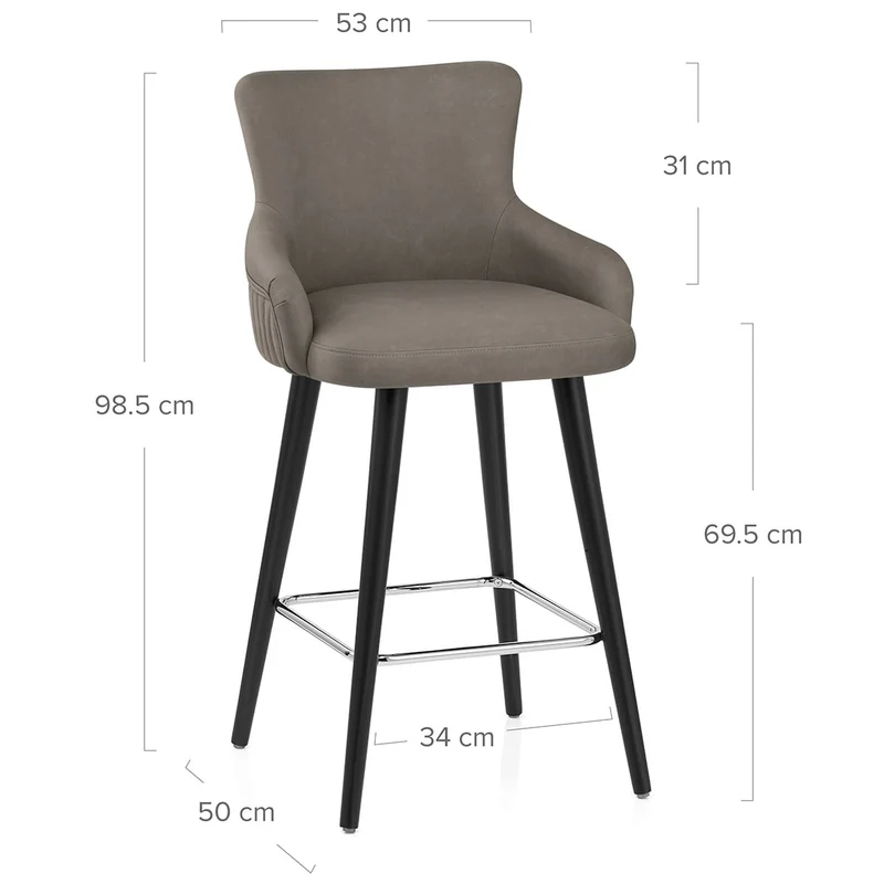 Tabouret Faux Cuir - Diablo Gris