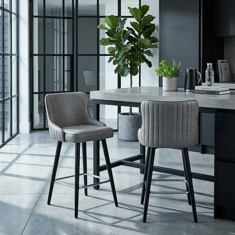 Tabouret Faux Cuir - Diablo Gris