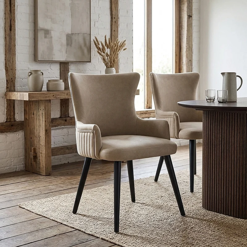 Chaise Faux Cuir - Diablo Taupe