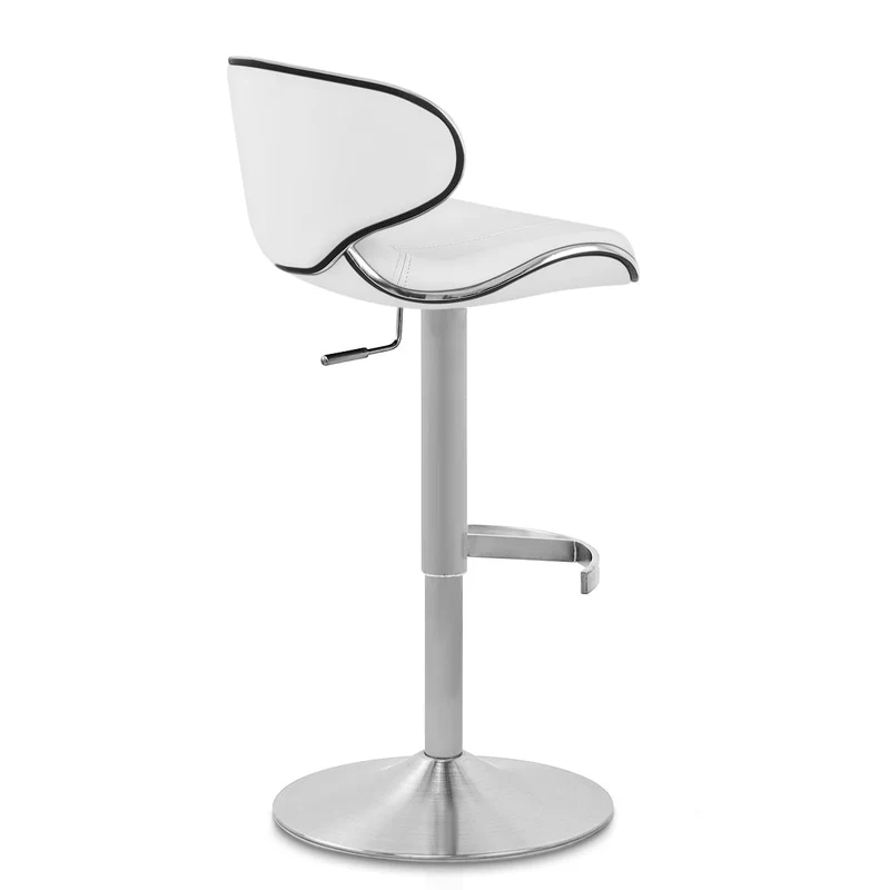 Chaise de Bar Cuir Chrome Brossé - Félix Deluxe Blanc