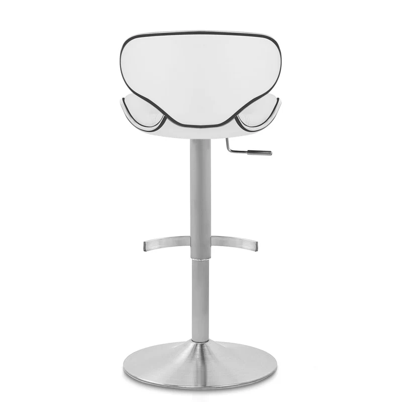Chaise de Bar Cuir Chrome Brossé - Félix Deluxe Blanc