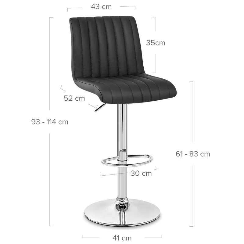 Tabouret de Bar Cuir Véritable - Debut Noir