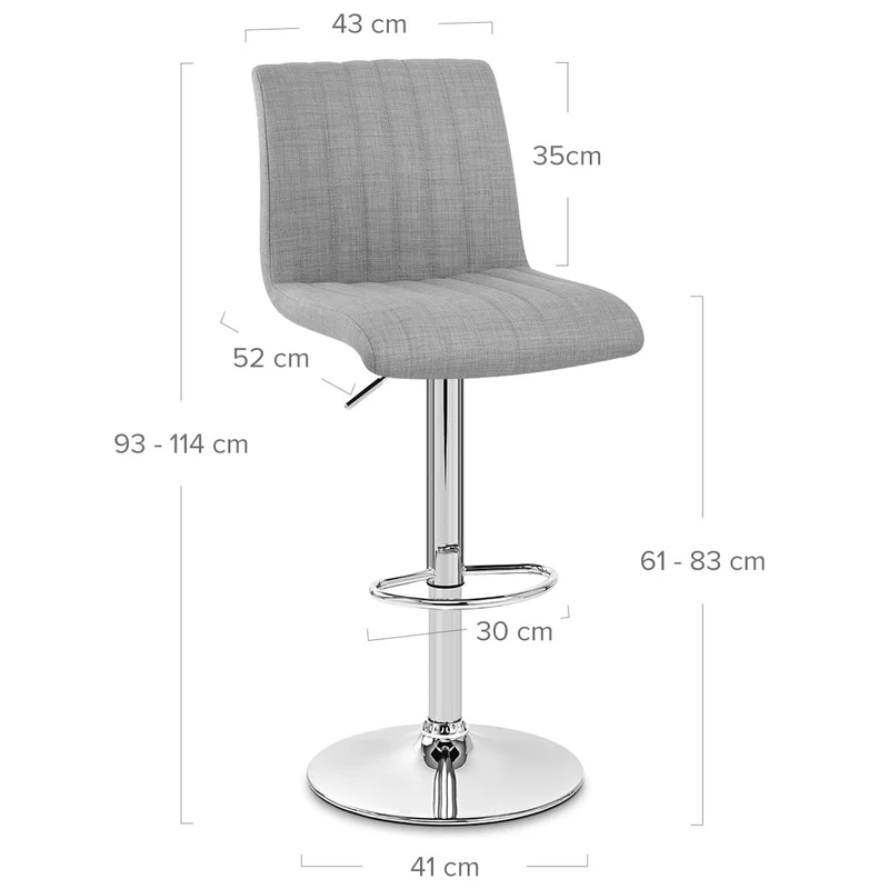 Chaise de Bar Tissu - Debut Gris