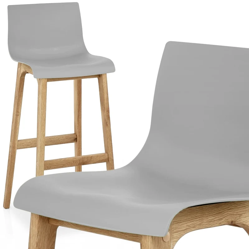 Tabouret de Bar Résine Bois - Drift ABS Gris