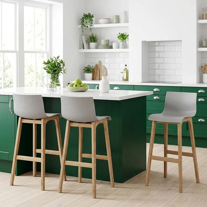 Tabouret de Bar Résine Bois - Drift ABS Gris