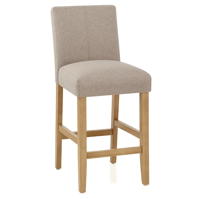 Tabouret de Bar Tissu Bois - Cornell Taupe