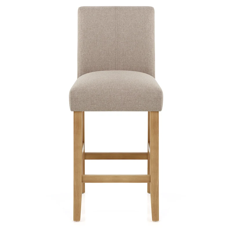 Tabouret de Bar Tissu Bois - Cornell Taupe
