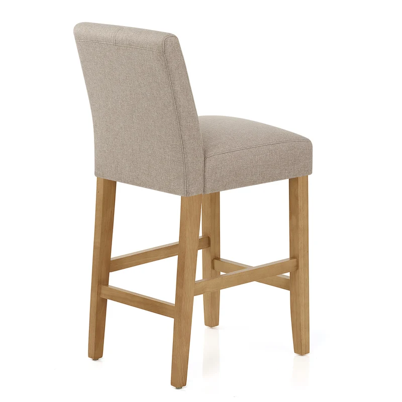Tabouret de Bar Tissu Bois - Cornell Taupe