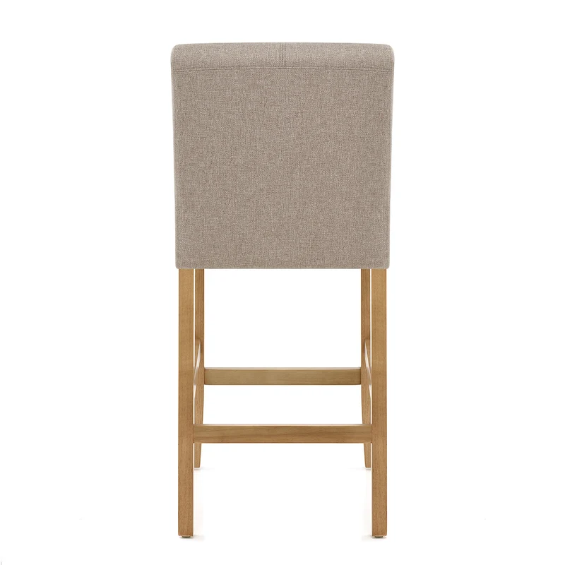 Tabouret de Bar Tissu Bois - Cornell Taupe