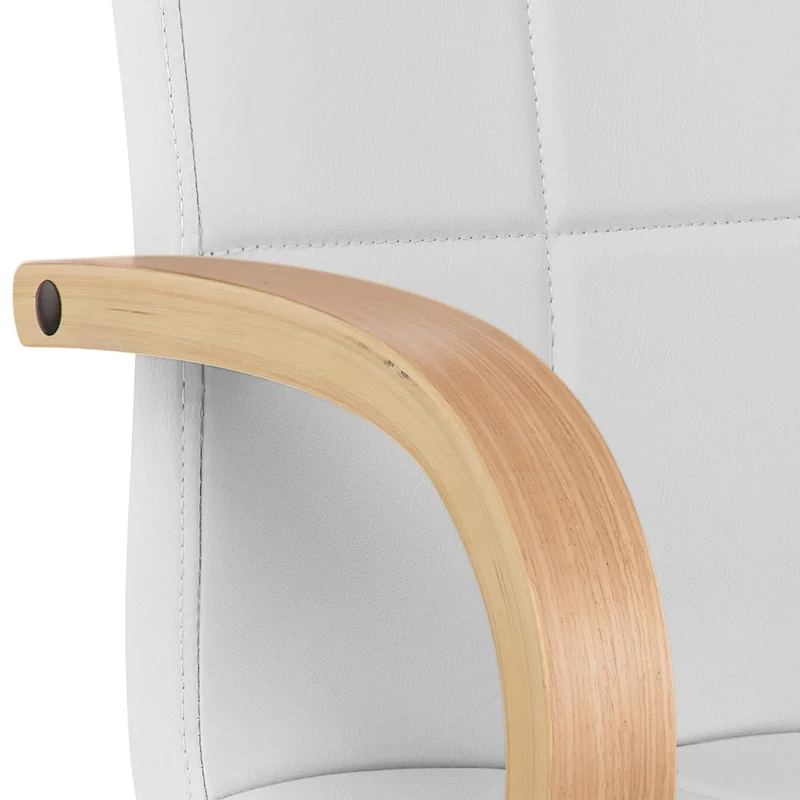 Chaise de Bar Faux Cuir Chrome - Burton Blanc