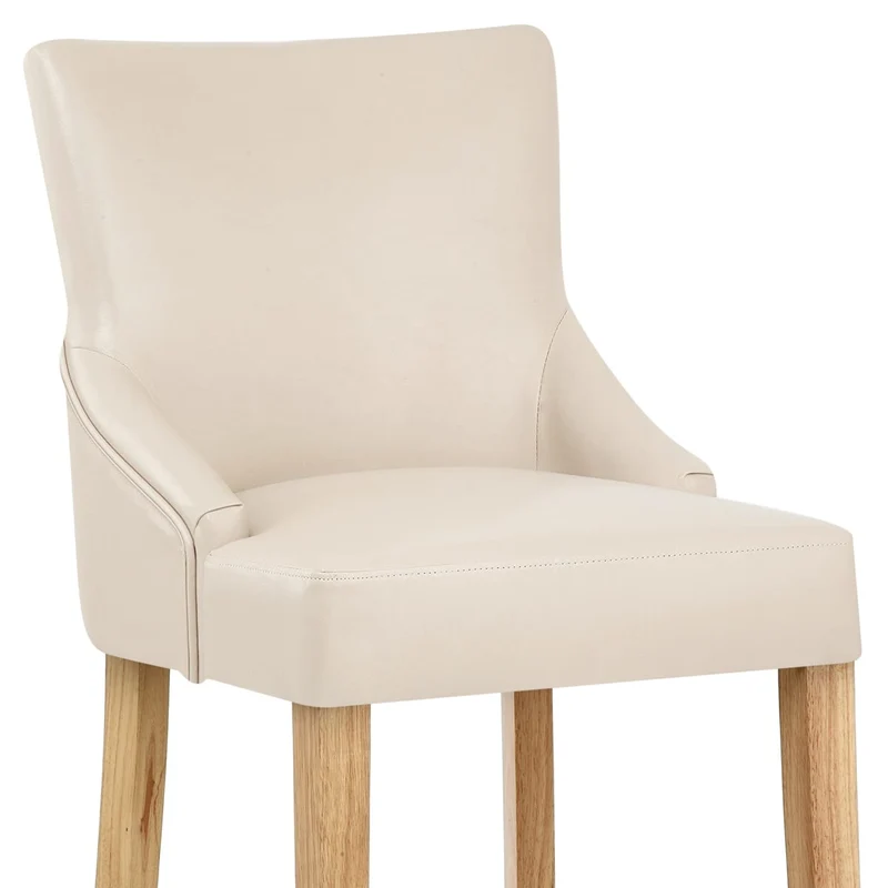Chaise de bar Faux Cuir Bois - Magna Crème