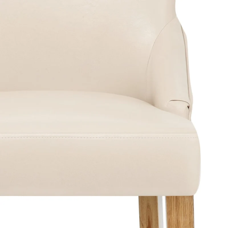 Chaise de bar Faux Cuir Bois - Magna Crème