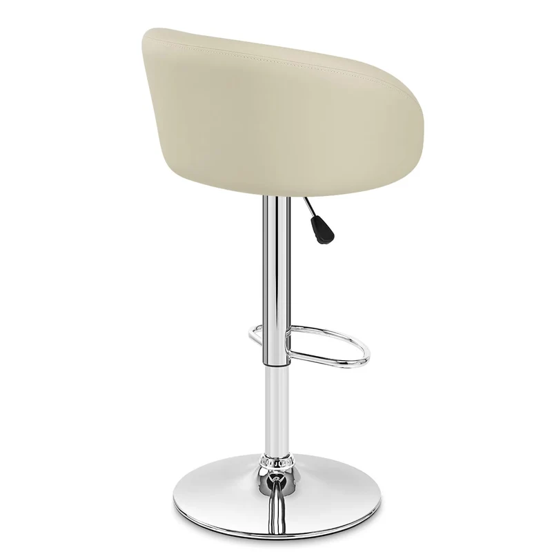 Chaise de Bar Faux Cuir Chrome - Eclipse Crème