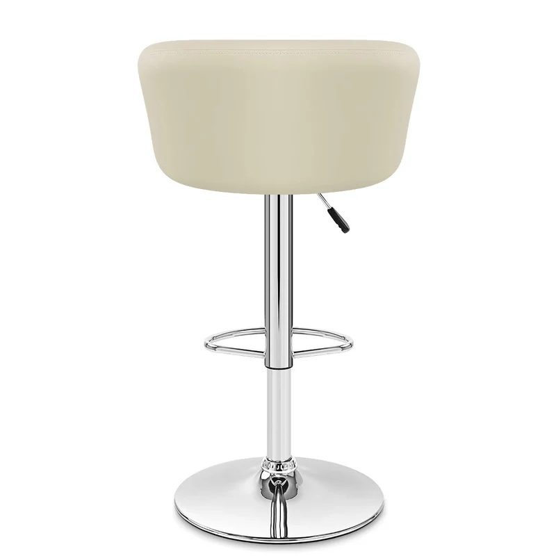 Chaise de Bar Faux Cuir Chrome - Eclipse Crème